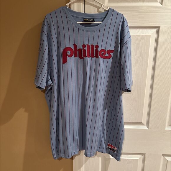 NWOT Philadelphia Phillies New Era Throwback Tshirt Powered Blue Men’s 3XL - Picture 1 of 9